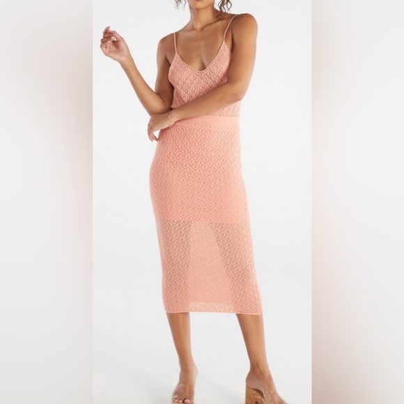 JustFab Dresses & Skirts - JustFab Lined Crochet Skirt Peach medium